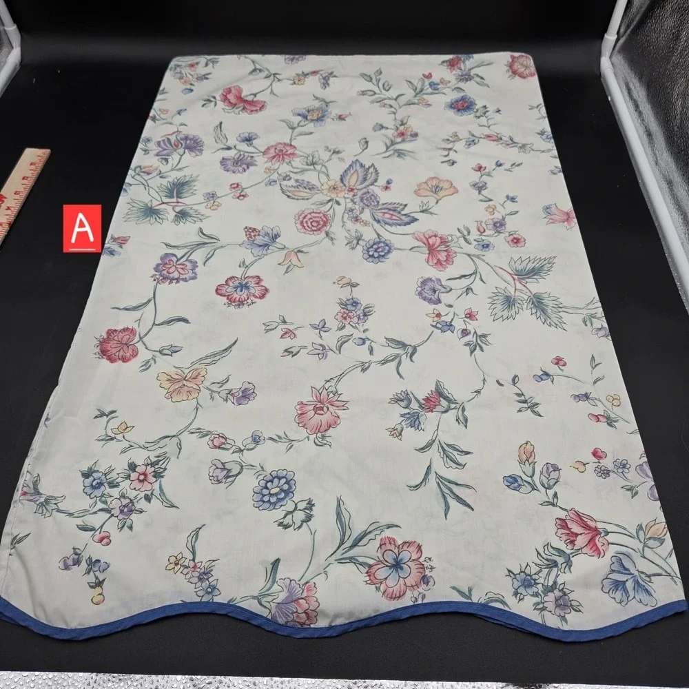 Pr Laura‎ Ashley Pink Blue Floral Standard Pillowcases One W/Manufacturer Flaw